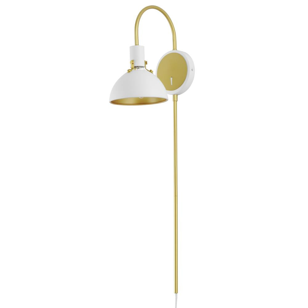 Maxim Lighting 12041WTSBR Dawn 7 Wall Sconce - White/Satin Brass