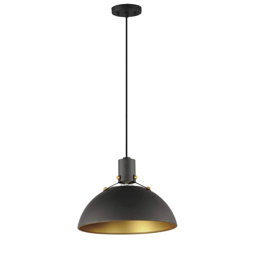 Maxim Lighting 12042ABBK Dawn 12 Inch Semi Flush Mount Light – Antique Brass / Black