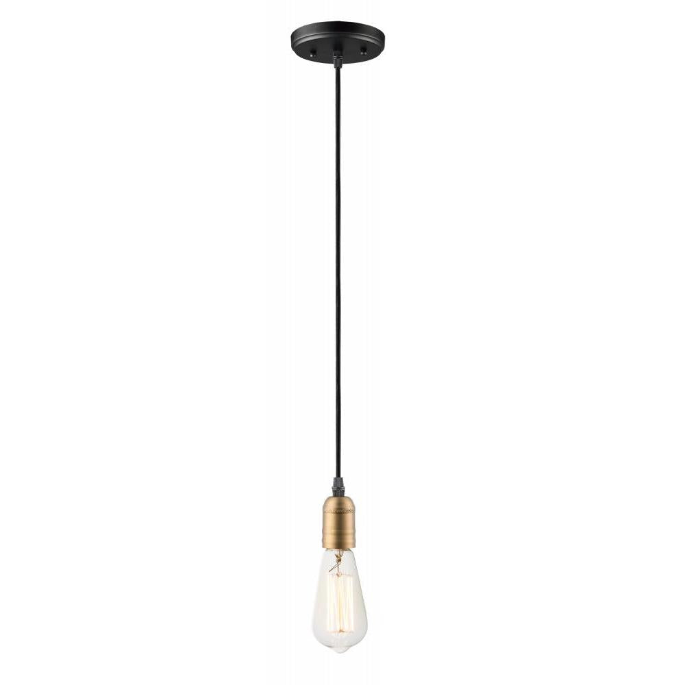 Maxim Lighting 12121BKAB Early Electric 5 Inch Semi Flush Mount Light – Black / Antique Brass