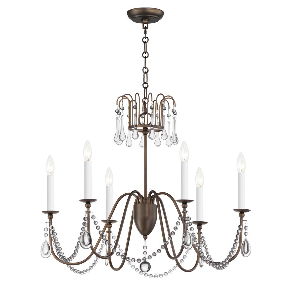 Maxim Lighting 12166CHB/CRY Plumette 28 Inch Chandelier – Chestnut Bronze