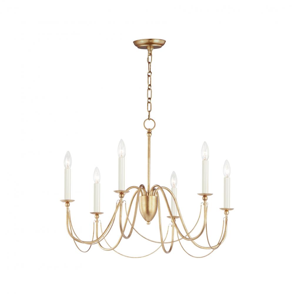 Maxim Lighting 12166GL Plumette 28 Inch Chandelier – Gold Leaf