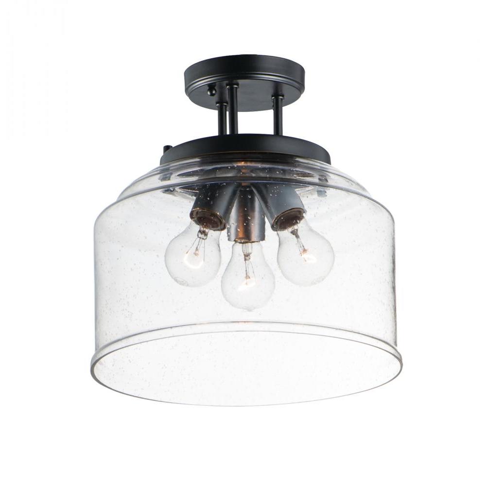 Maxim Lighting 12271CDBK Acadia 12.75 Inch Semi Flush Mount Light – Black