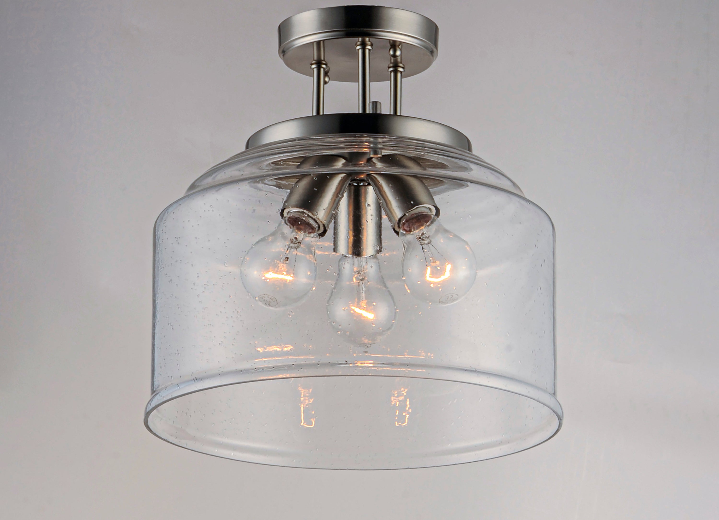 12 Inch Semi-Flush Mount – Satin Nickel