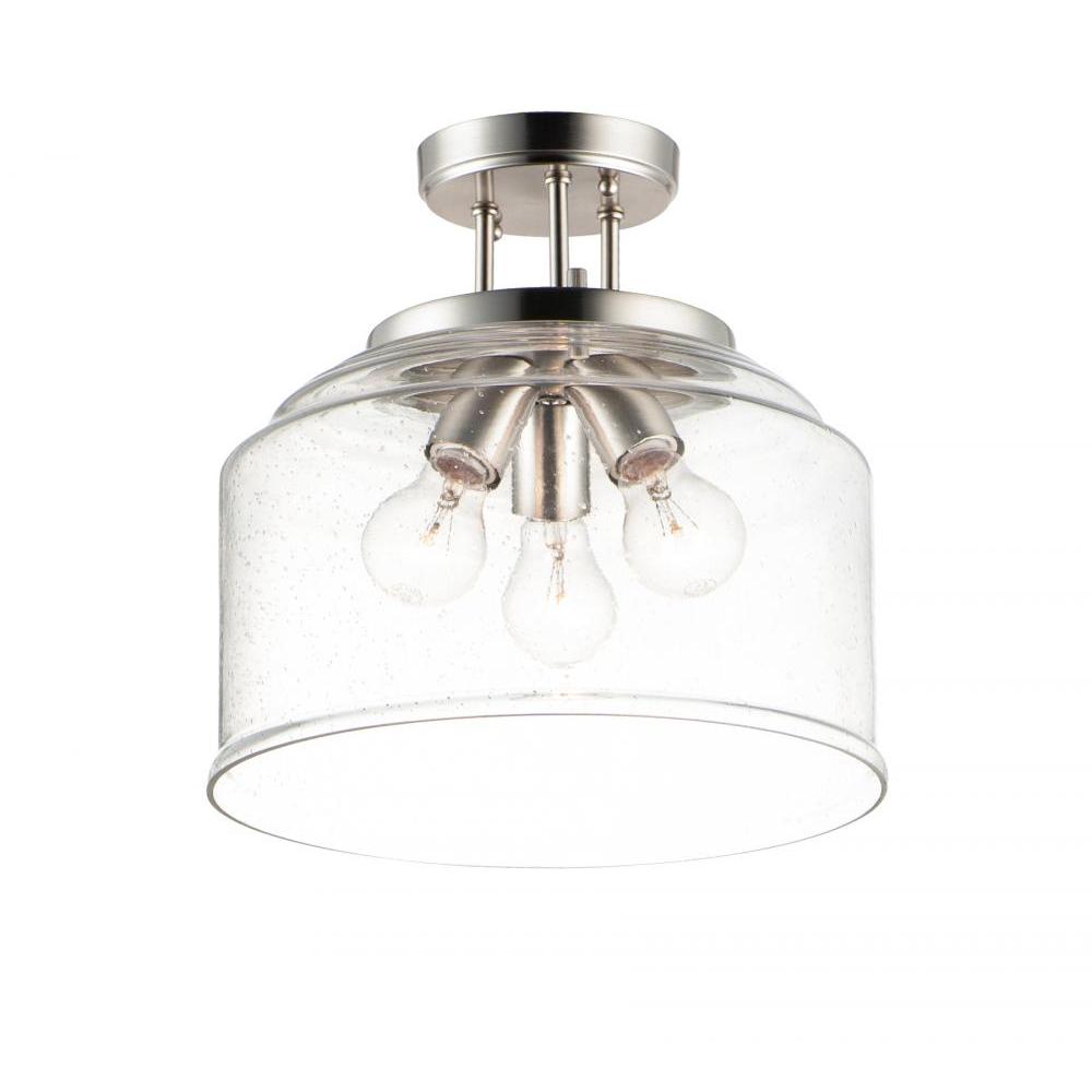 Maxim Lighting 12271CDSN Acadia 12.75 Inch Semi Flush Mount Light – Satin Nickel