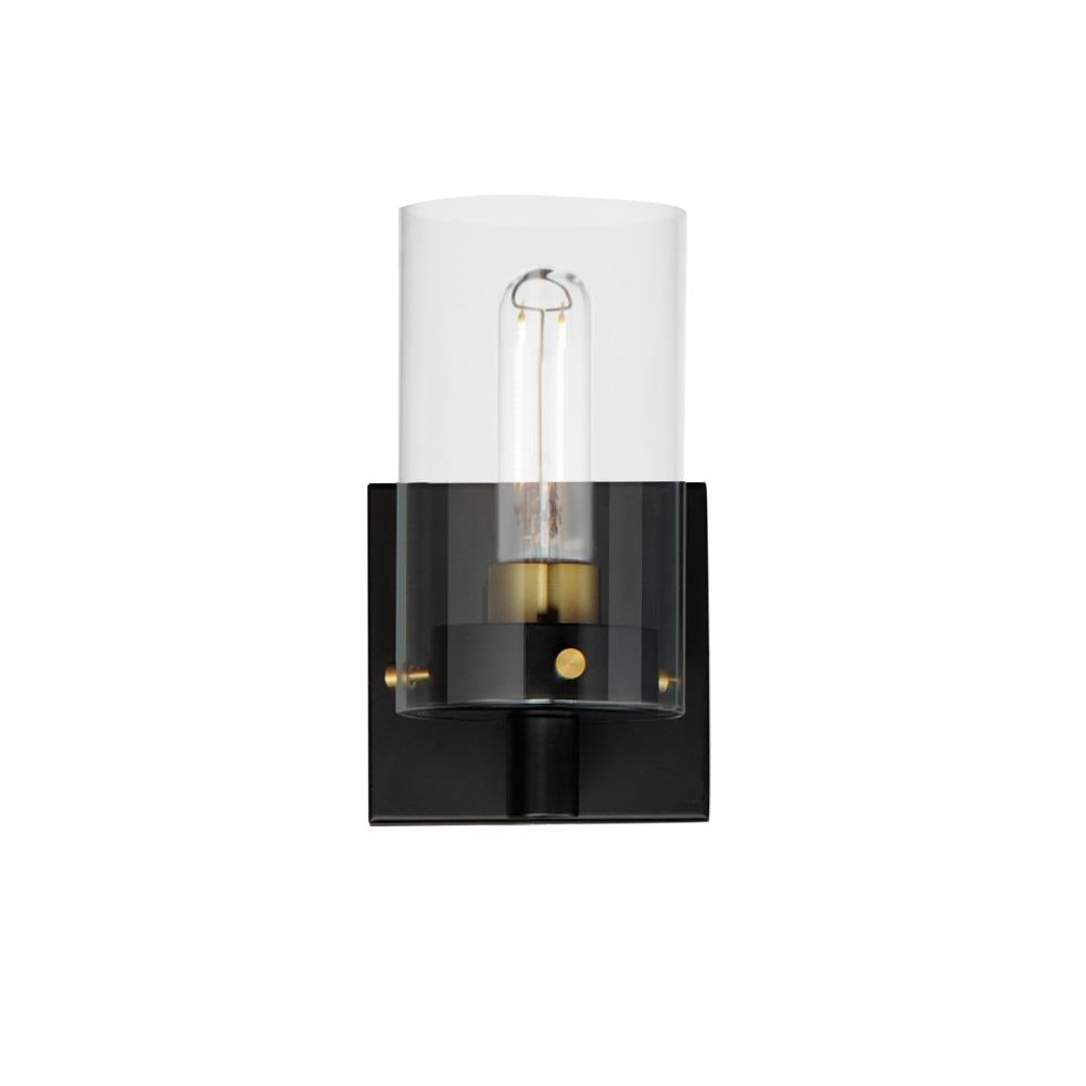 Maxim Lighting 12401CLBKSBR Pinn 4.75 Wall Sconce - Black / Satin Brass