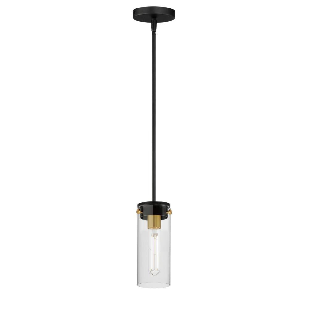 Maxim Lighting 12406CLBKSBR Pinn 5 Inch Mini Pendant – Black / Satin Brass