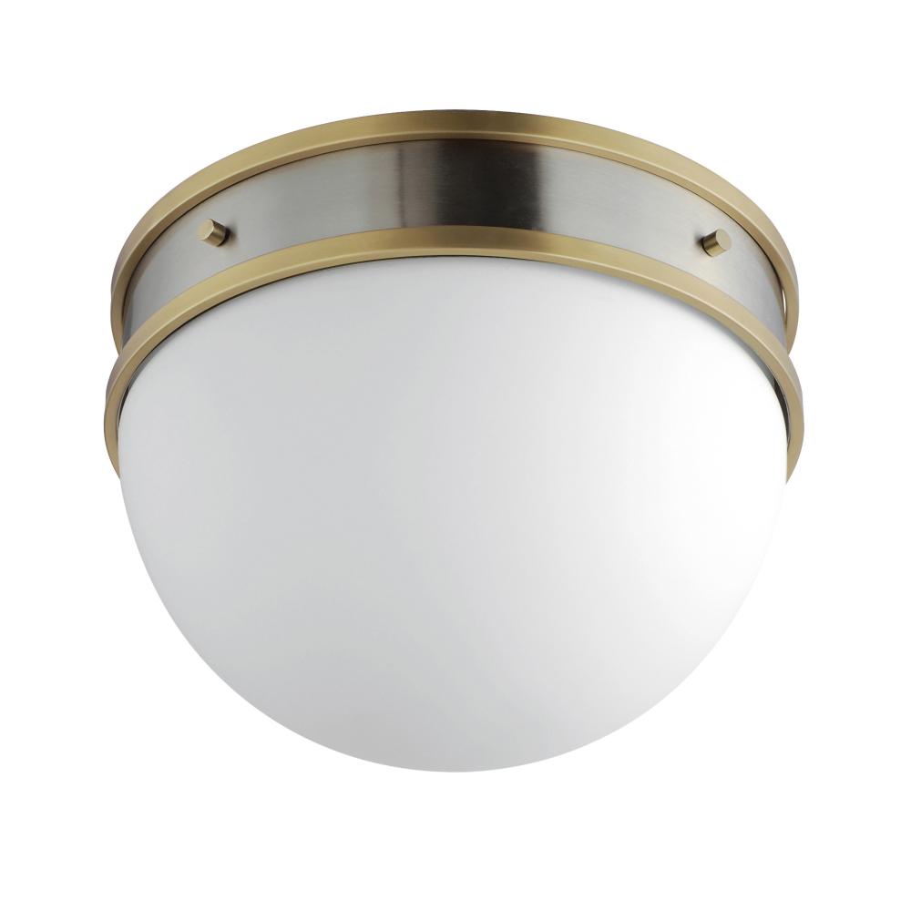 Maxim Lighting 12419SWSNSBR Duke 12.25 Inch Flush Mount Light – Satin Nickel / Satin Brass