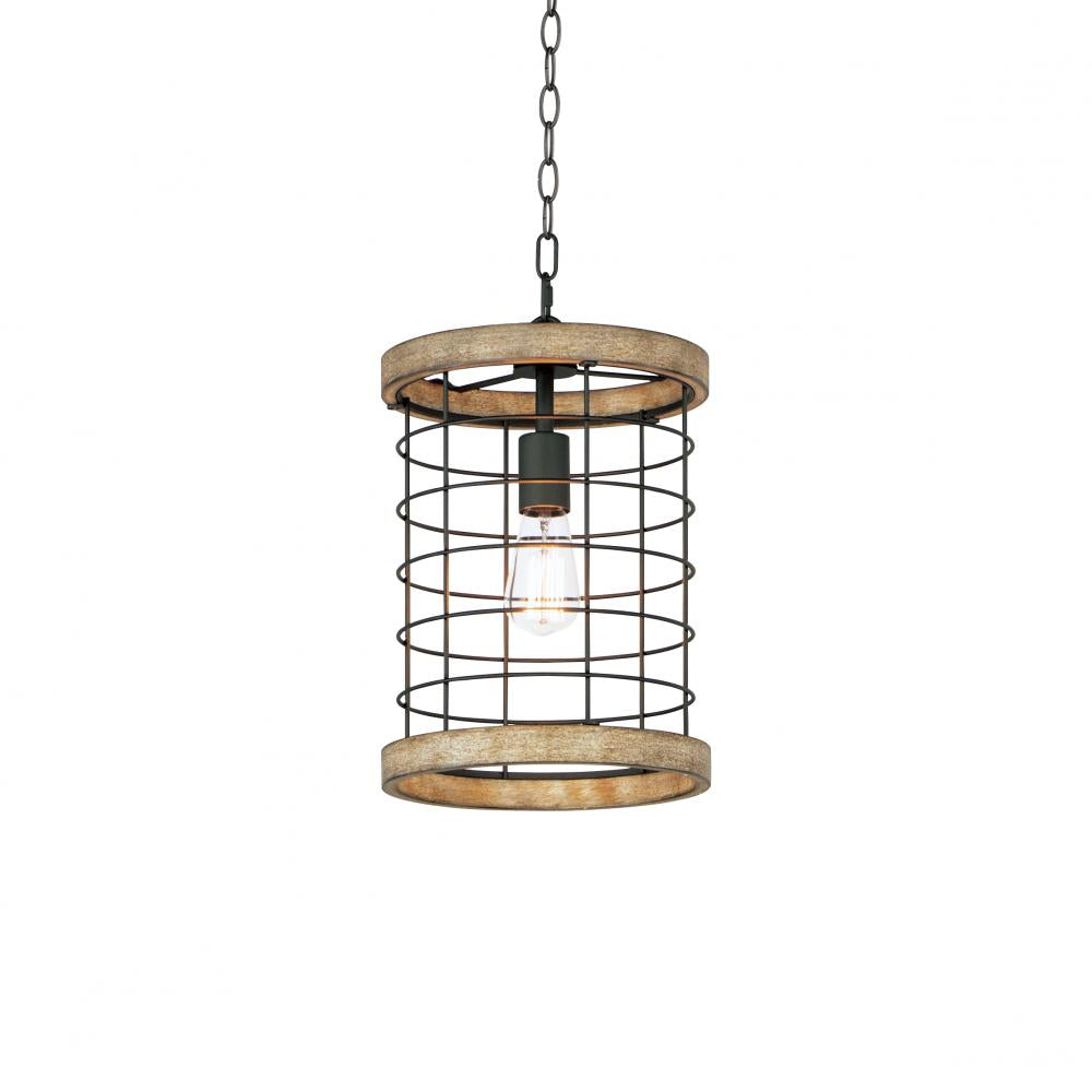 Maxim Lighting 12519DWBK Homestead 10 Inch Semi Flush Mount Light – Driftwood / Black