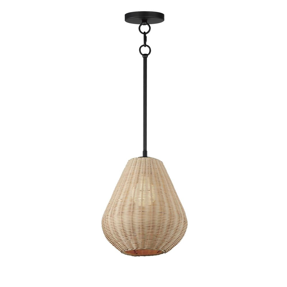 Maxim Lighting 12602NABK Maldives 10.5 Inch Semi Flush Mount Light – Black