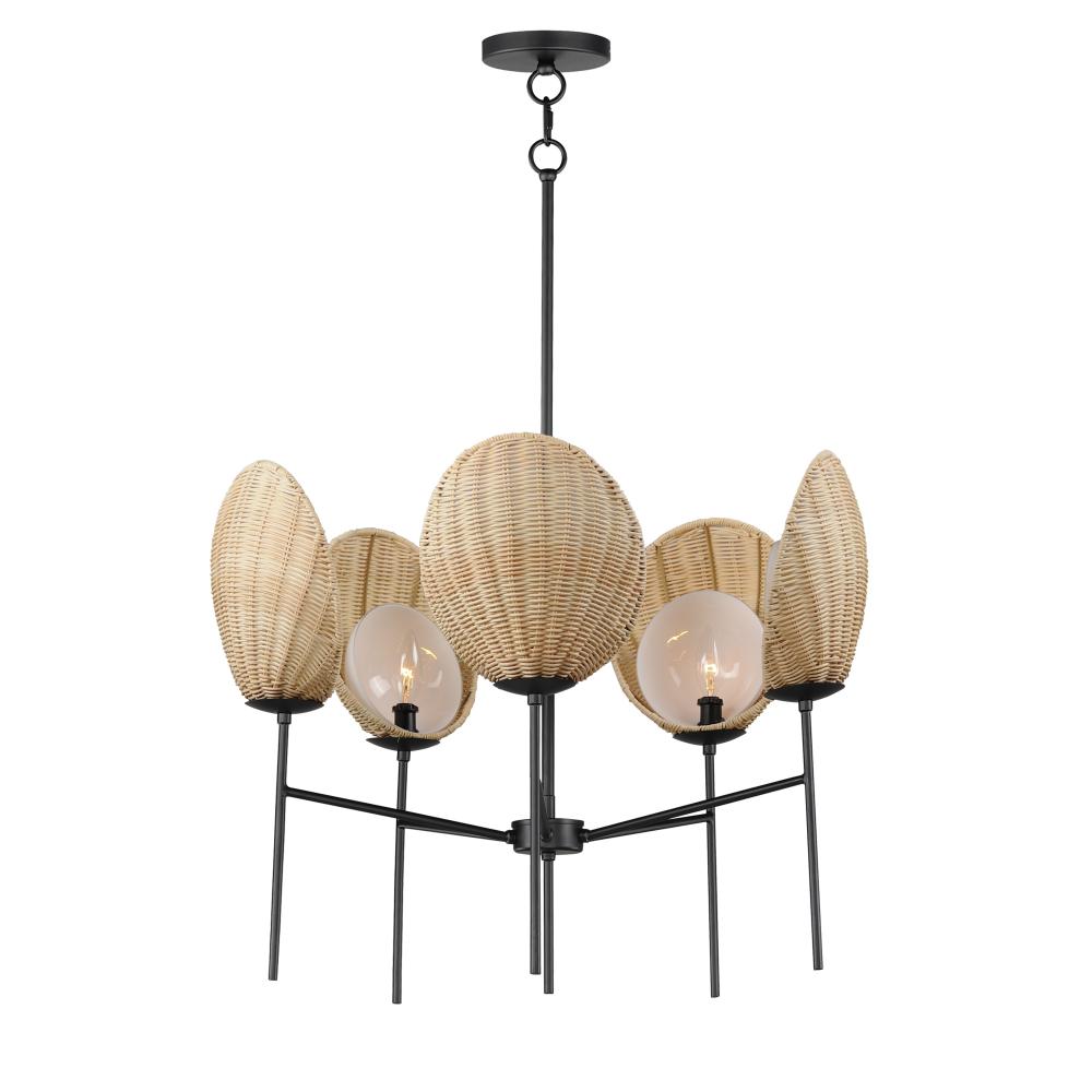 Maxim Lighting 12605NABK Maldives 26 Inch Chandelier – Black