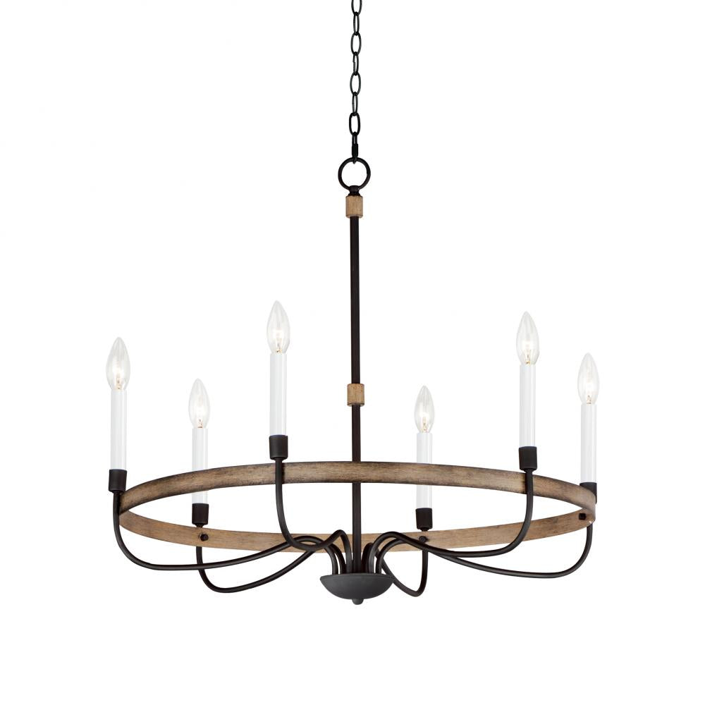 Maxim Lighting 14446DWBK Franklin 28.5 Inch Chandelier – Driftwood / Black