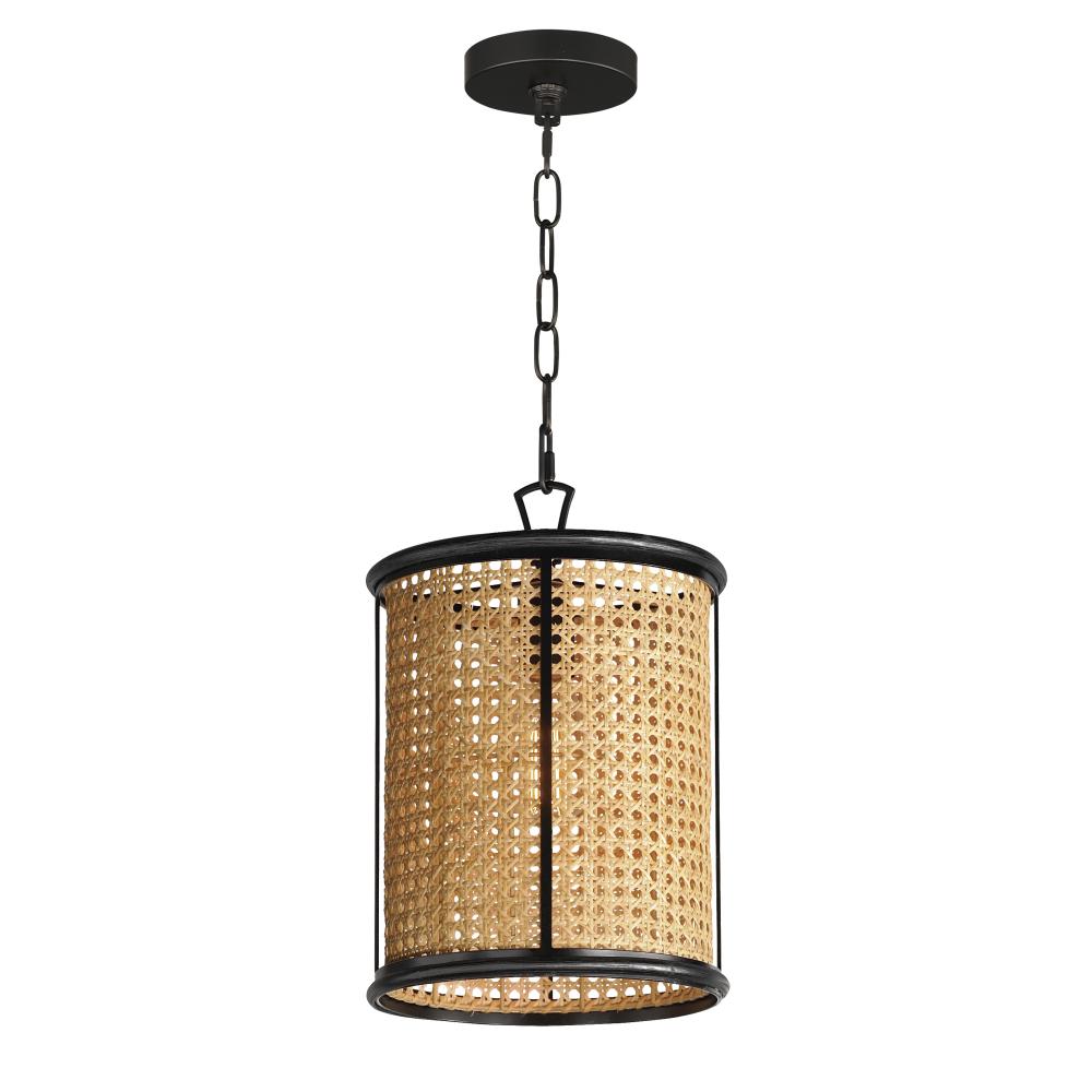 Maxim Lighting 14471NABK Cane 10 Inch Semi Flush Mount Light – Black