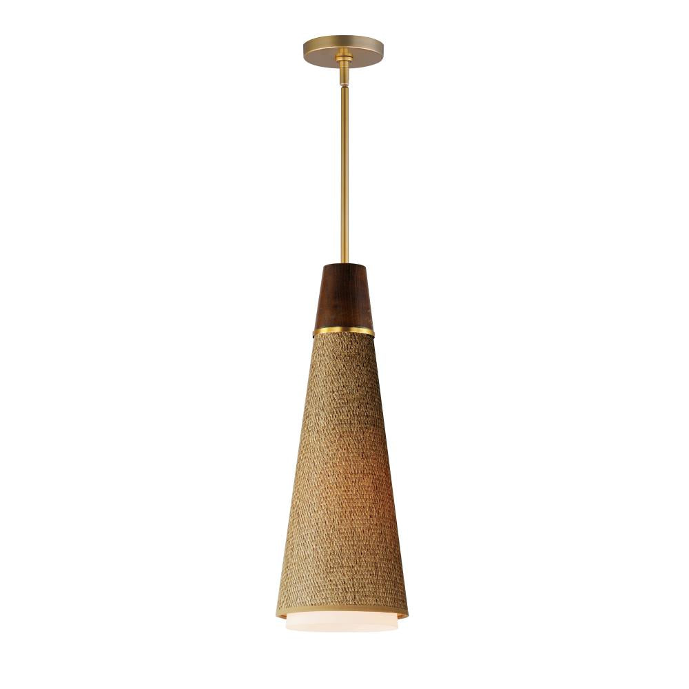Maxim Lighting 14481GCNAB Sumatra 7 Inch Semi Flush Mount Light – Natural Aged Brass