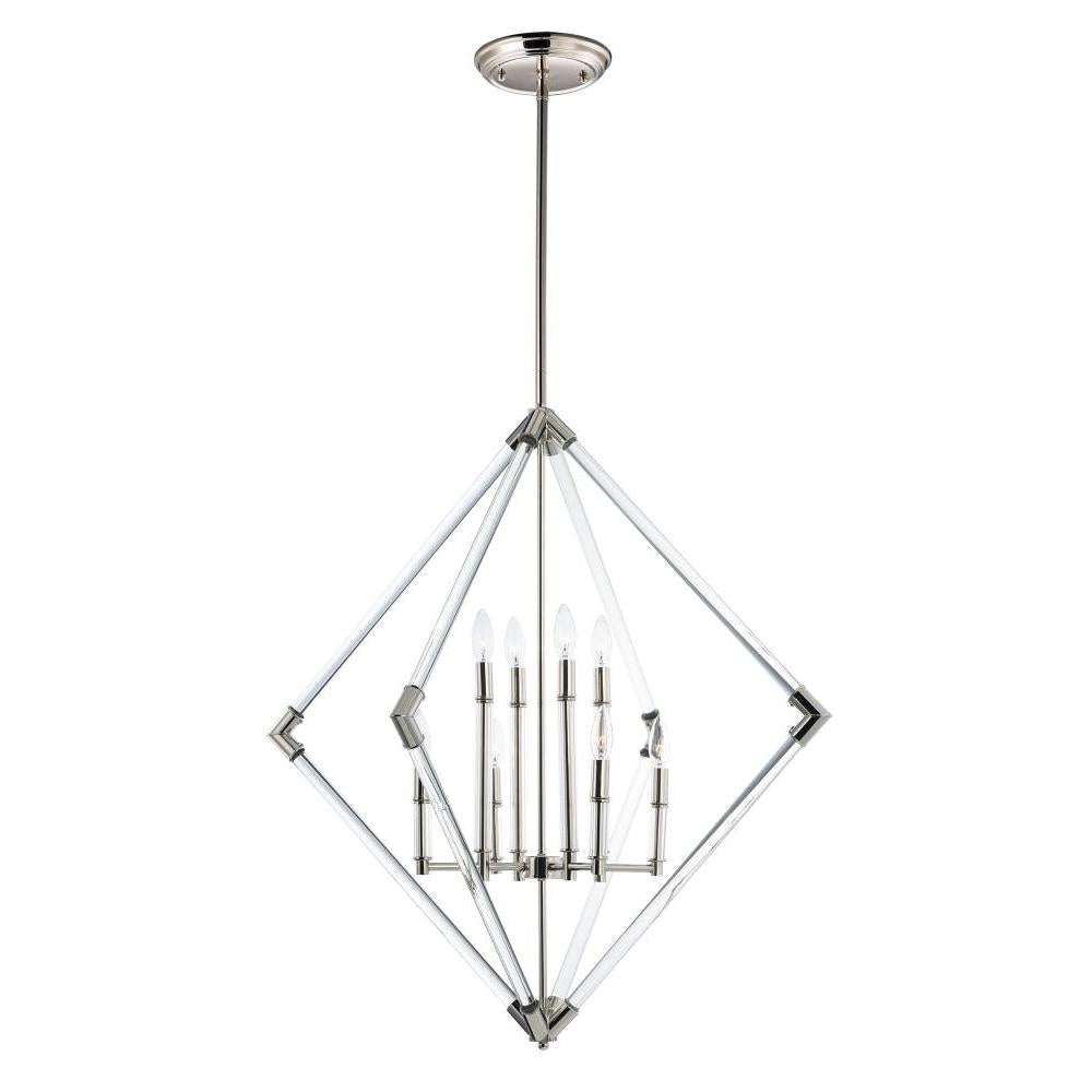Maxim Lighting 16106CLPN Lucent 35.5 Inch 8 Light Pendant – Polished Nickel