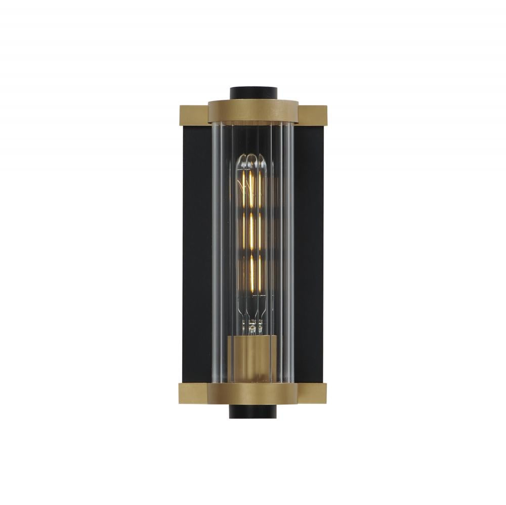 Maxim Lighting 16120CRBKAB Opulent 5 Inch Outdoor Wall Lantern – Black / Antique Brass
