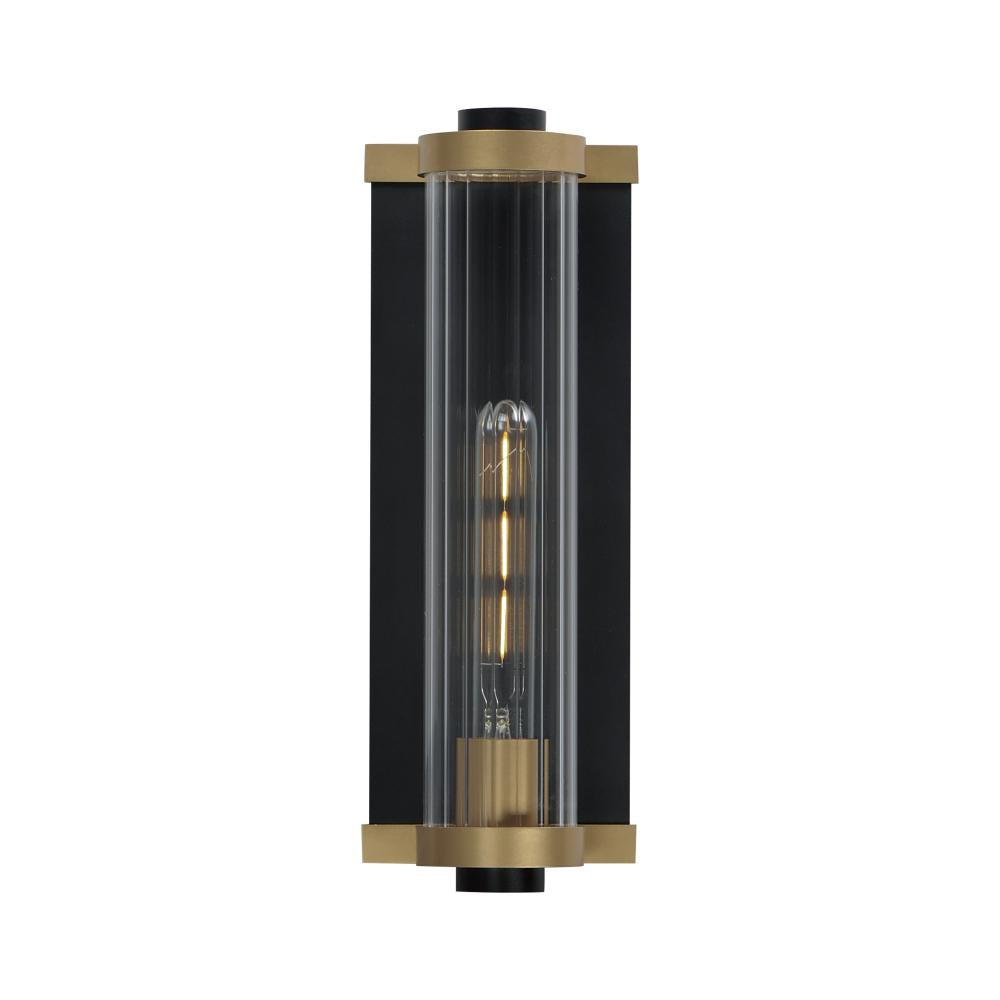 Maxim Lighting 16121CRBKAB Opulent 5 Inch Outdoor Wall Lantern – Black / Antique Brass
