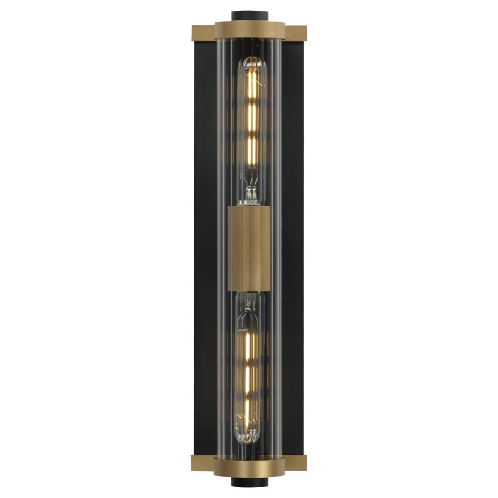 Maxim Lighting 16122CRBKAB Opulent 5 Inch Outdoor Wall Lantern – Black / Antique Brass