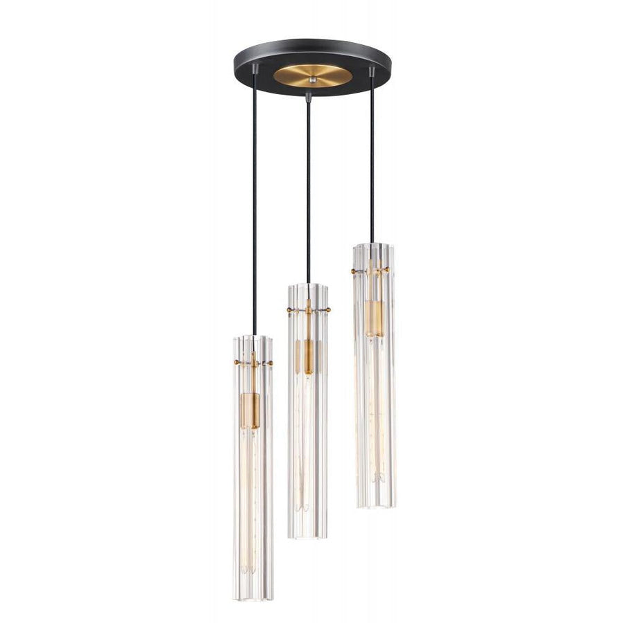 Maxim Lighting 16123CLBKAB Flambeau 12.75 Inch Chandelier – Black / Antique Brass