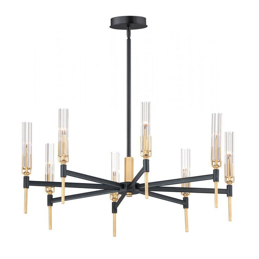 Maxim Lighting 16128CLBKAB Flambeau 33 Inch Chandelier – Black / Antique Brass