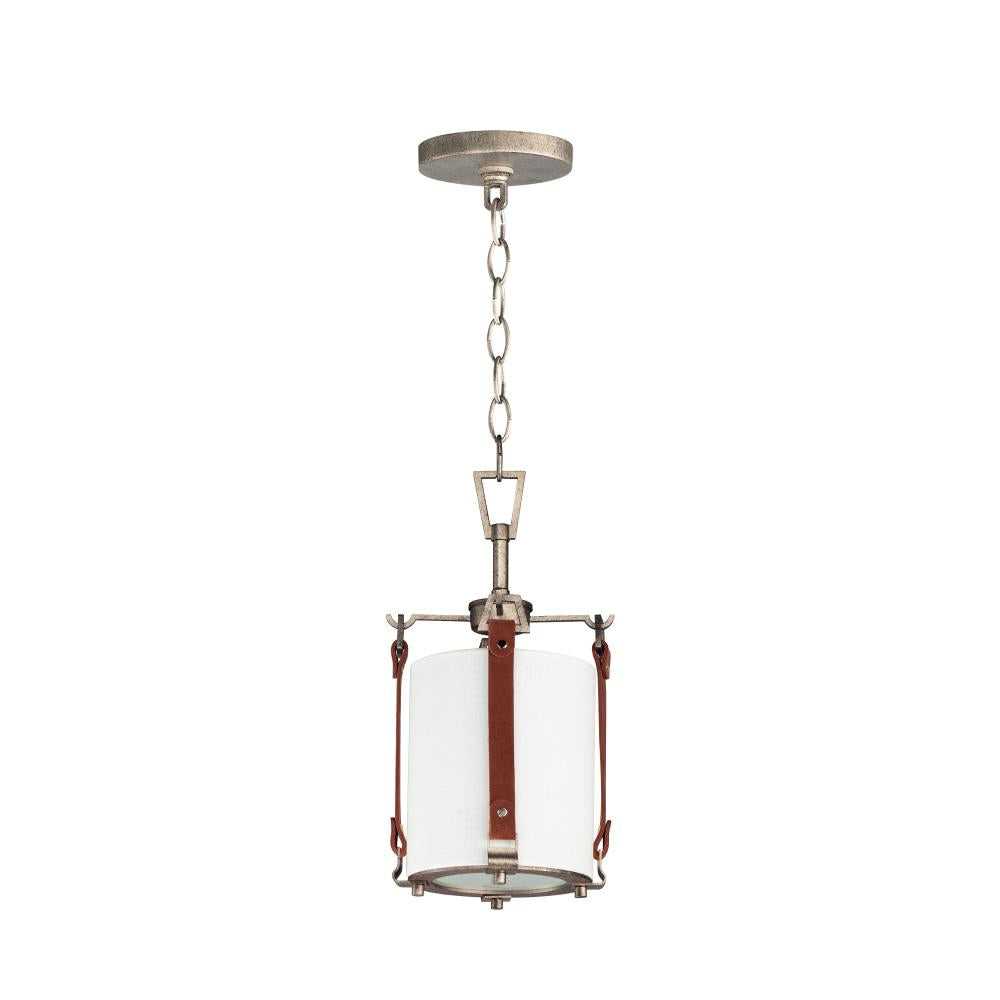 Maxim Lighting 16132FTWZBSD Sausalito 7.5 Inch Semi Flush Mount Light – Weathered Zinc / Brown Suede