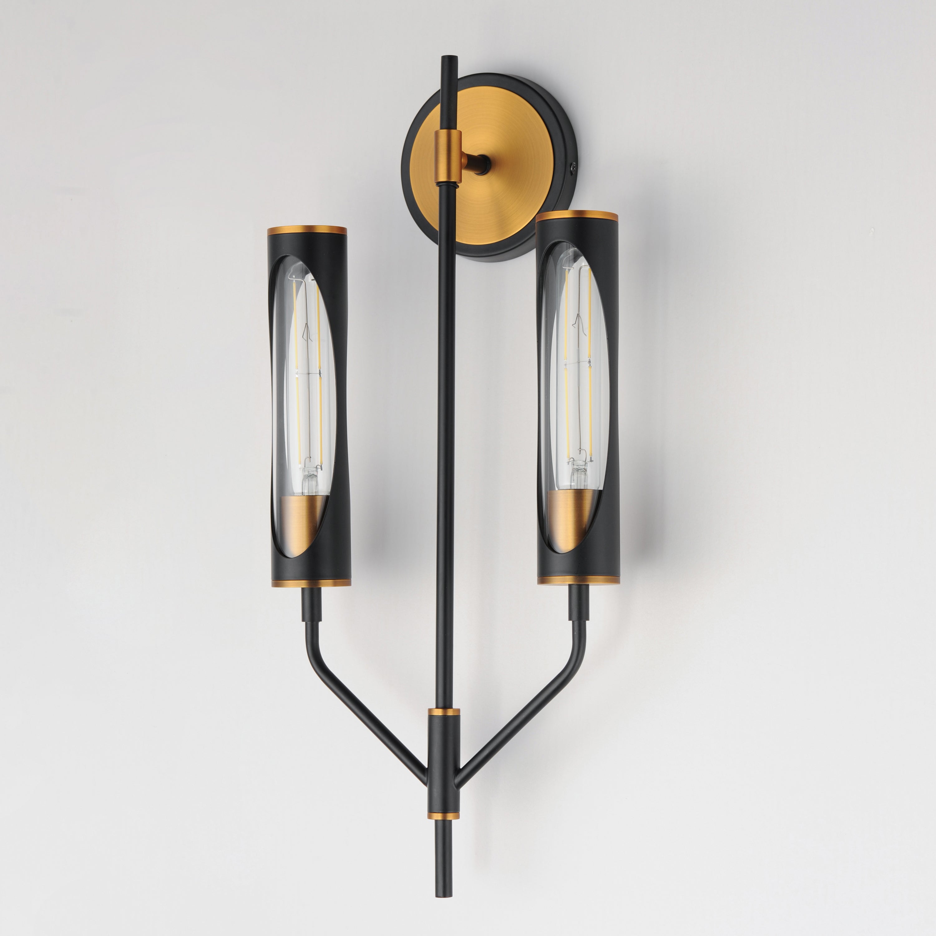 10 Inch Wall Sconce – Black / Antique Brass