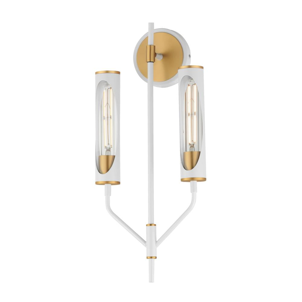 10 Inch Wall Sconce – Light French Gray / Natural Aged Brass