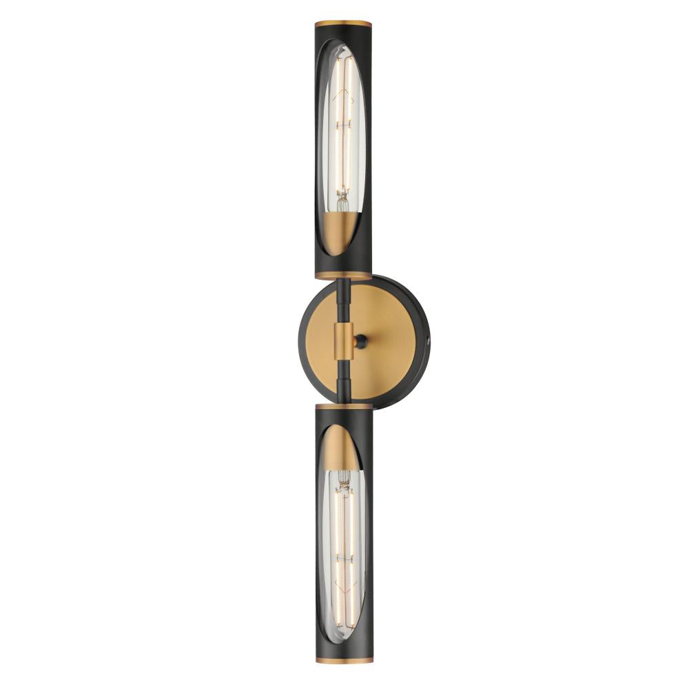 Maxim Lighting 16172CLBKAB Regent 24 Inch Bathroom Vanity - Black / Antique Brass