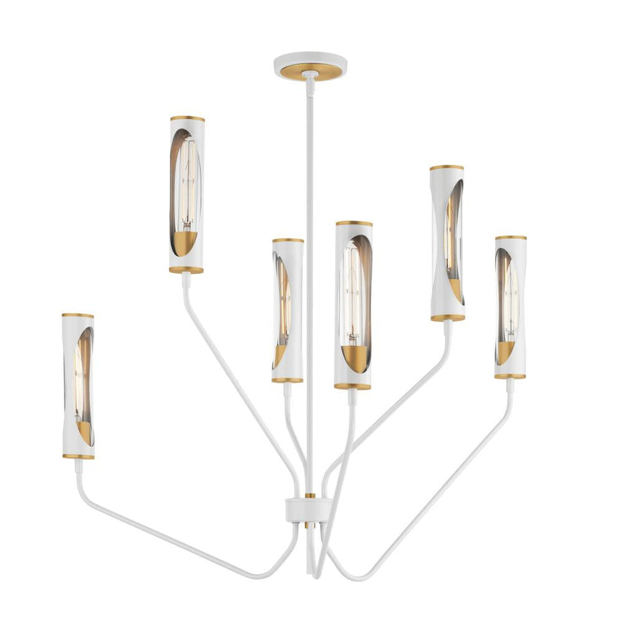 Maxim Lighting 16176CLLFGNAB Regent 36 Inch 6 Light Multi-Tier Chandelier – Light French Gray / Natural Aged Brass