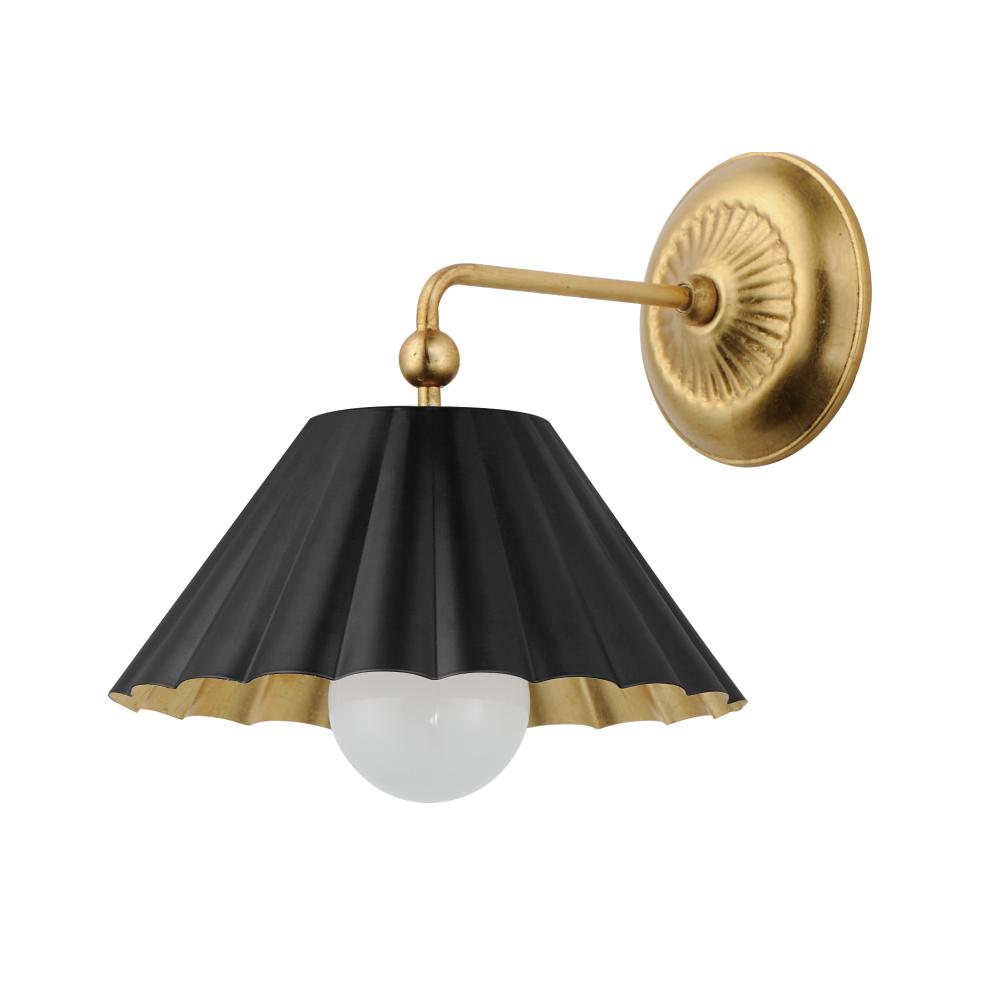 10 Inch Wall Sconce – Black / Gold Leaf