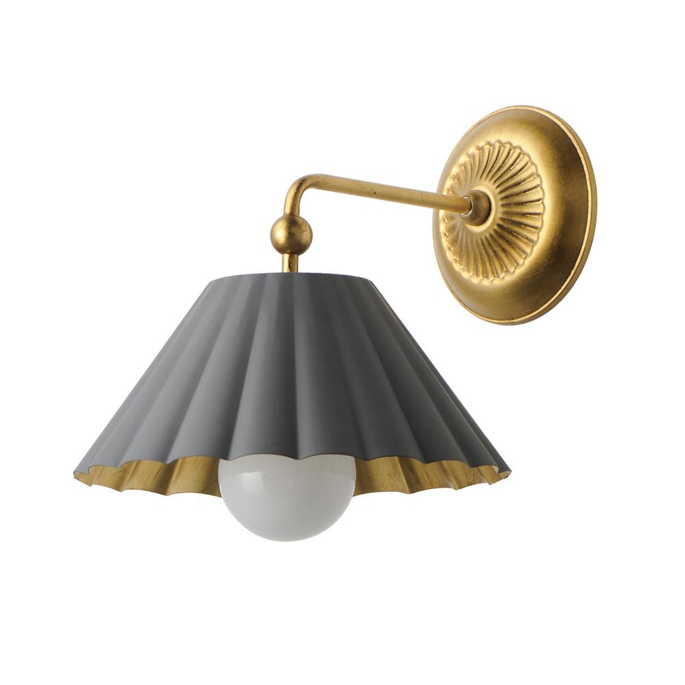 10 Inch Wall Sconce – Dark Grey / Gold Leaf