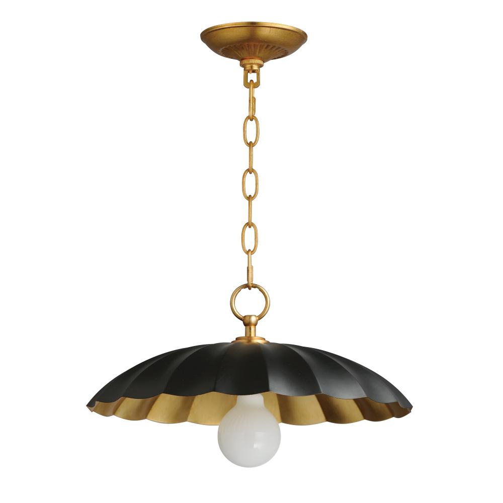Maxim Lighting 18055BKGL Primrose 16 Inch Semi Flush Mount Light – Black / Gold Leaf
