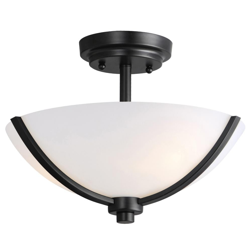 Maxim Lighting 20031SWBK Deven 14 Inch Semi Flush Mount Light – Black