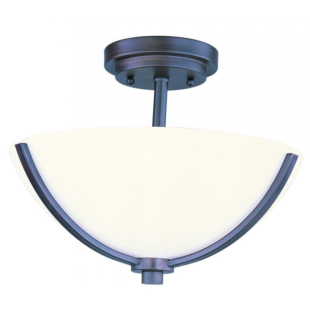 Maxim Lighting 20031SWOI Deven 14 Inch Semi Flush Mount Light – Oil Rubbed Bronze