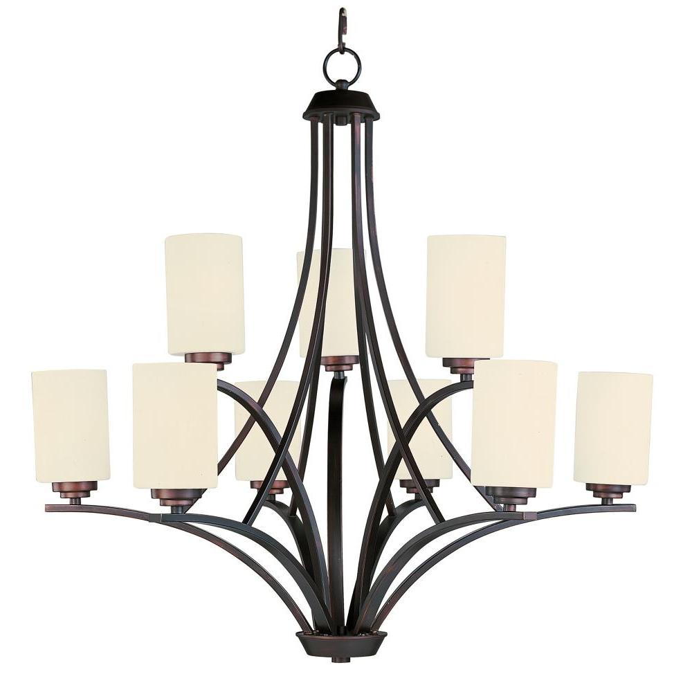 Maxim Lighting 20036SWOI Deven 32 Inch 9 Light Multi-Tier Chandelier – Oil Rubbed Bronze
