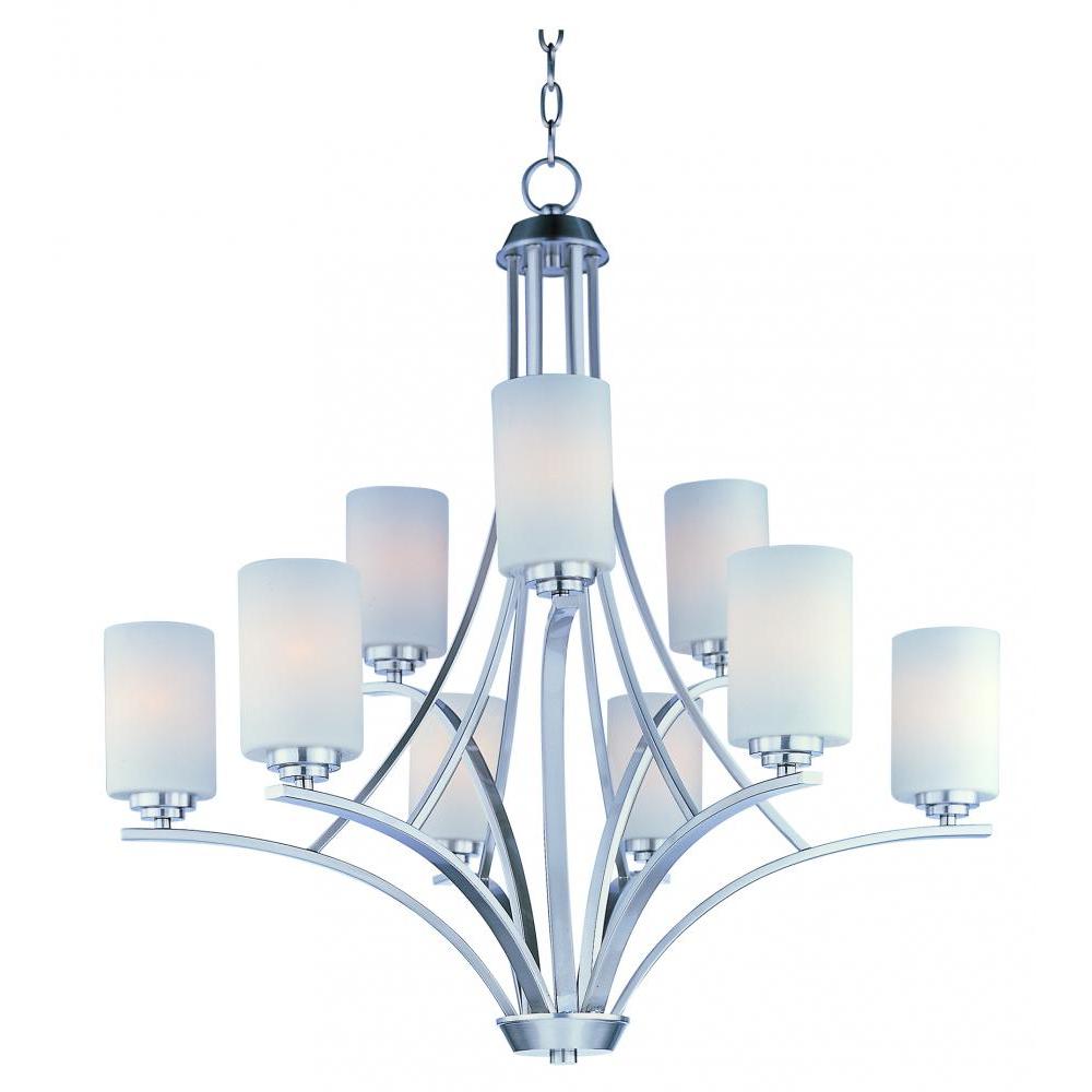 Maxim Lighting 20036SWSN Deven 32 Inch 9 Light Multi-Tier Chandelier – Satin Nickel