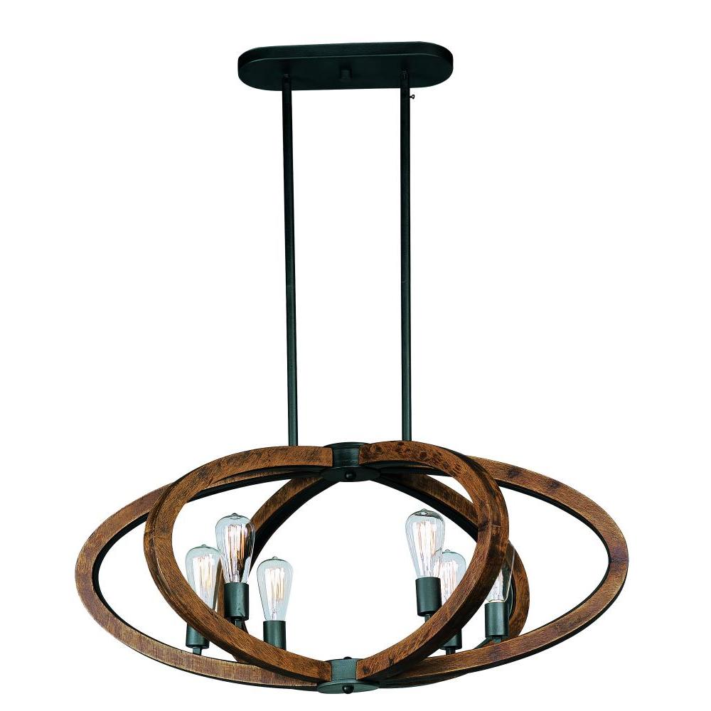 Maxim Lighting 20915APAR Bodega Bay 36.5 Inch 6 Light Pendant – Anthracite