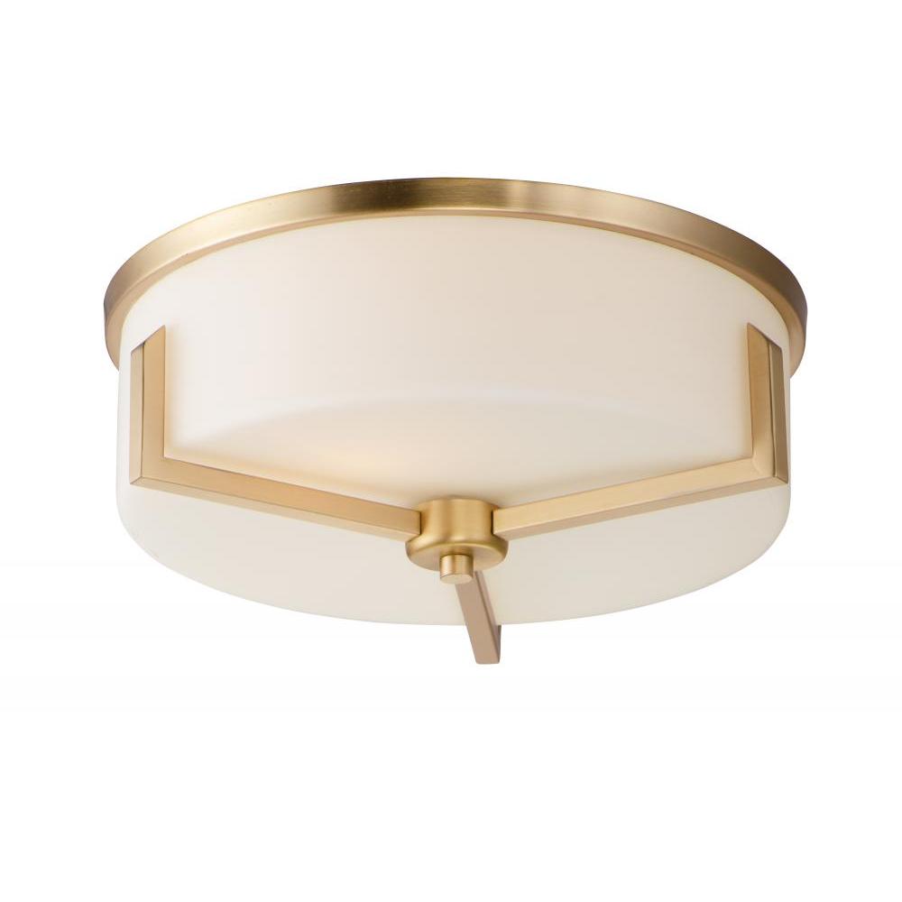 Maxim Lighting 21280SWSBR Dart 14 Inch Flush Mount Light – Satin Brass