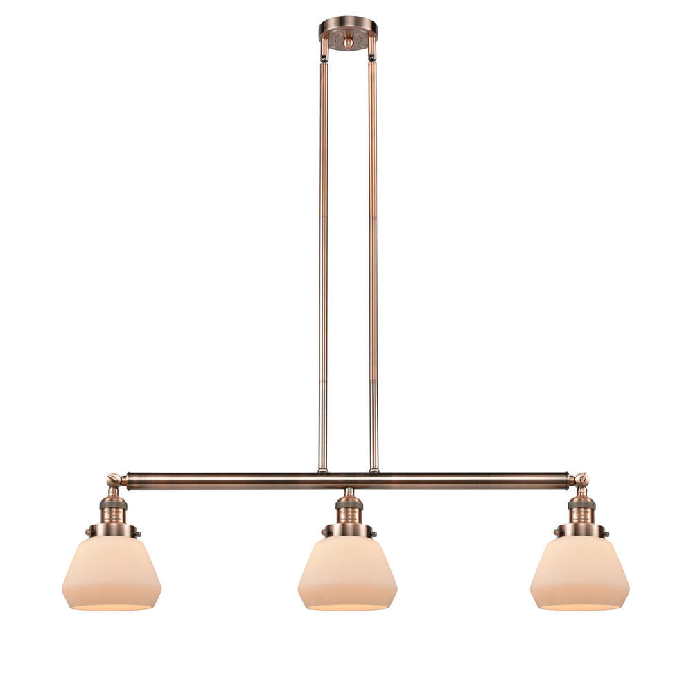 Fulton - 3 Light - 39 inch - Antique Copper - Stem Hung - Adjustable Island Light