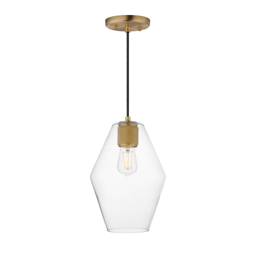 Maxim Lighting 21335CLNAB Geode 8.7 Inch Mini Pendant – Natural Aged Brass