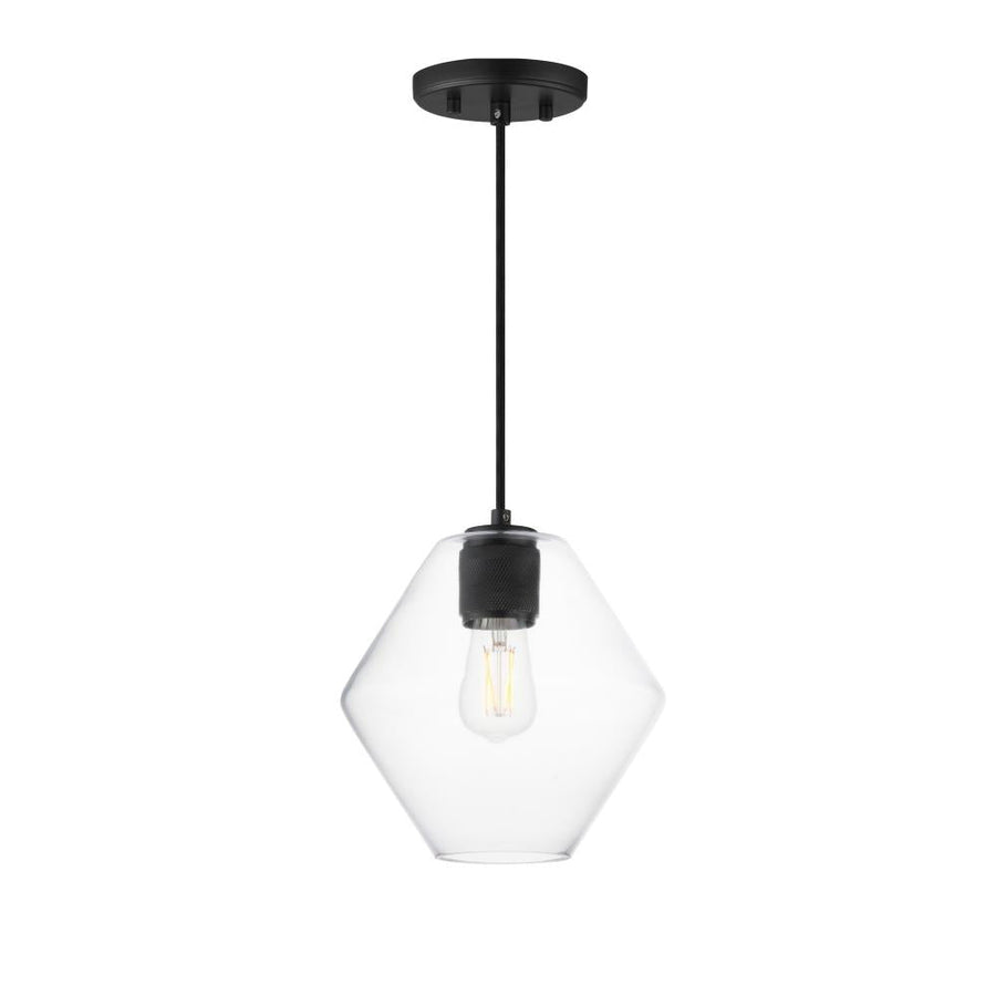 Maxim Lighting 21336CLBK Geode 9.5 Inch Semi Flush Mount Light – Black
