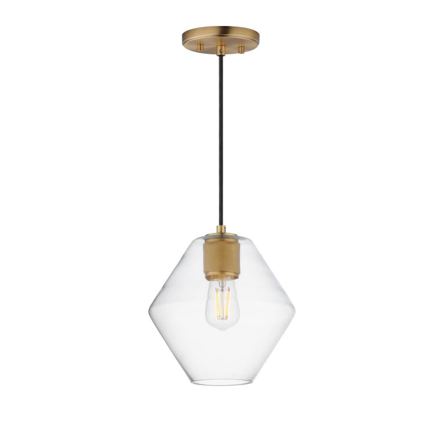 Maxim Lighting 21336CLNAB Geode 9.5 Inch Semi Flush Mount Light – Natural Aged Brass