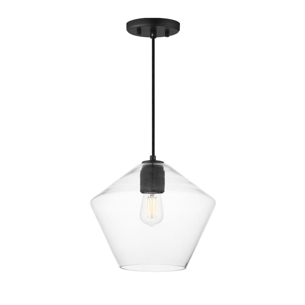 Maxim Lighting 21337CLBK Geode 11.75 Inch Semi Flush Mount Light – Black