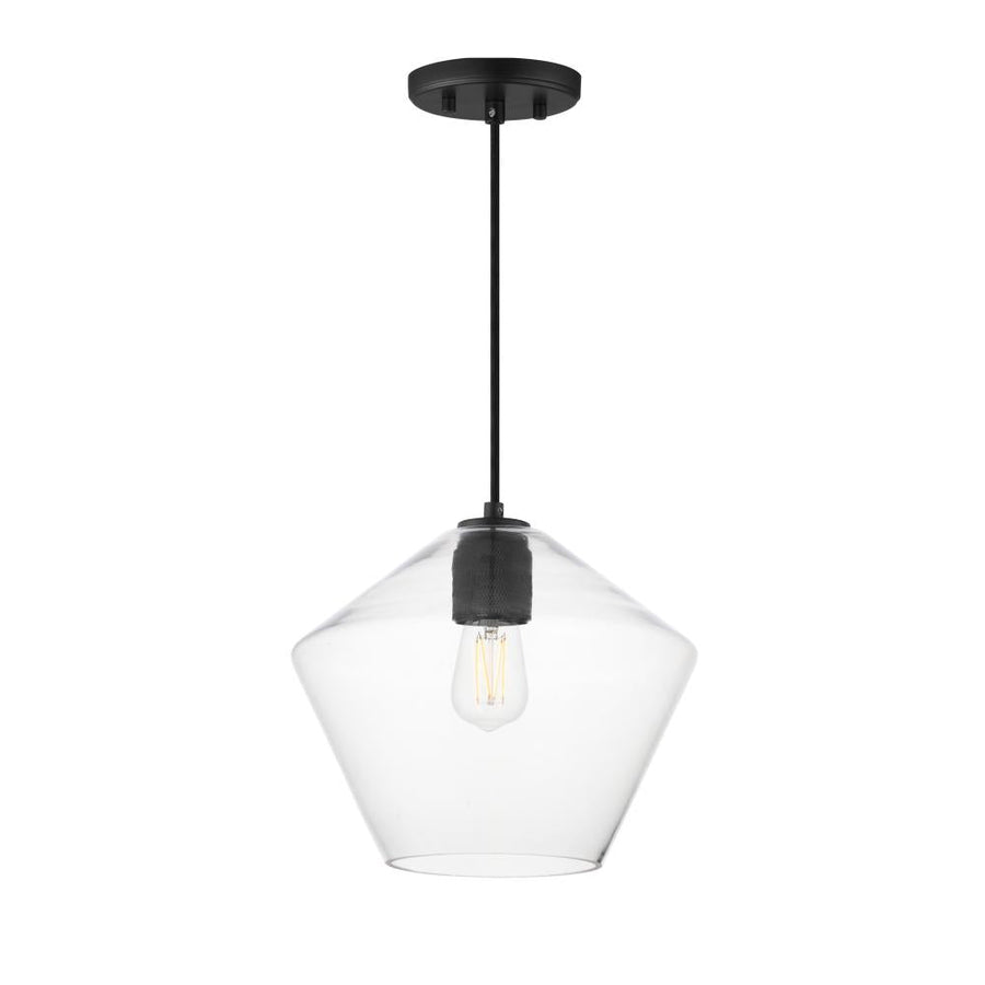 Maxim Lighting 21337CLBK Geode 11.75 Inch Semi Flush Mount Light – Black