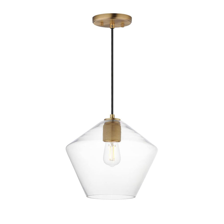 Maxim Lighting 21337CLNAB Geode 11.75 Inch Semi Flush Mount Light – Natural Aged Brass
