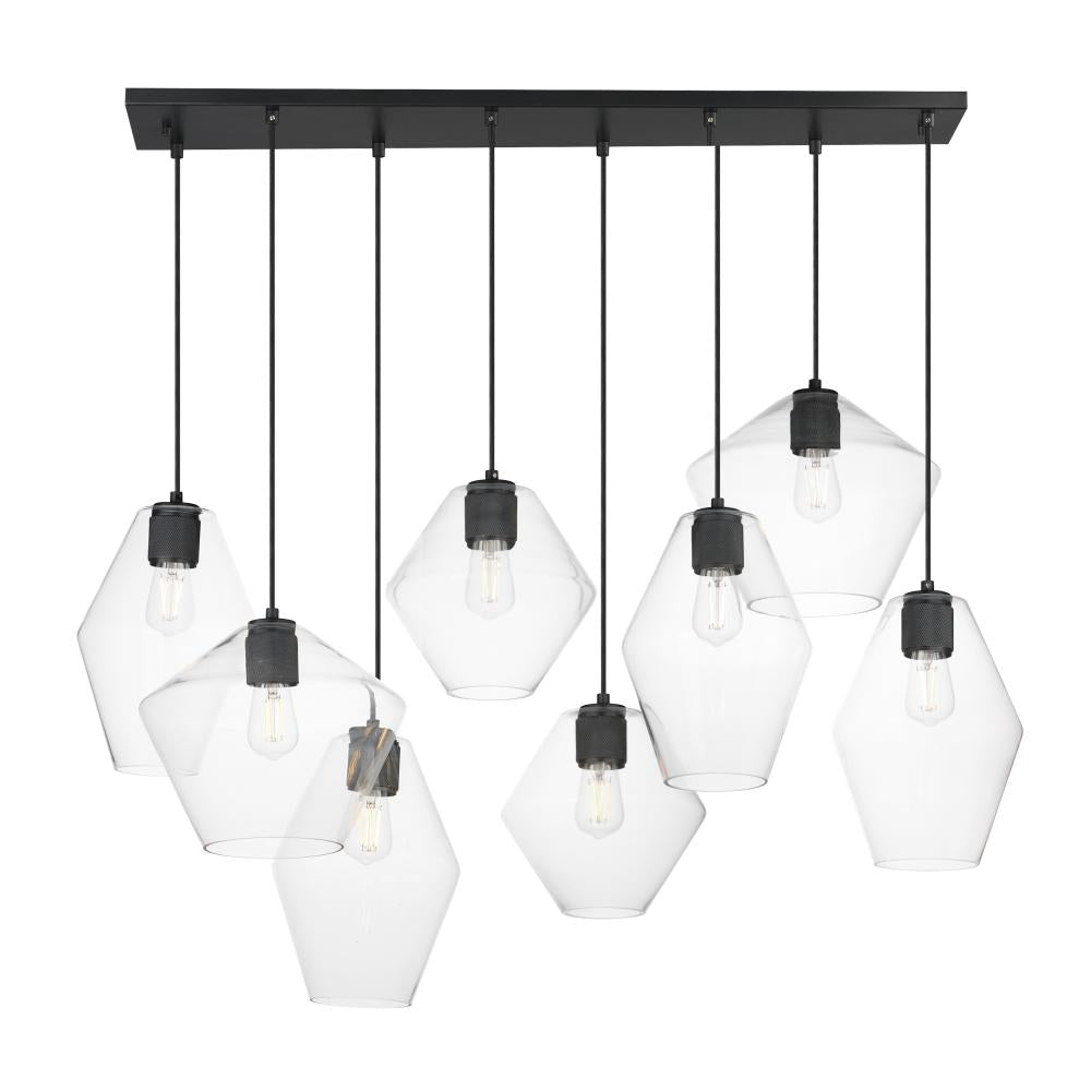 Maxim Lighting 21339CLBK Geode 42.25 Inch 8 Light Pendant – Black