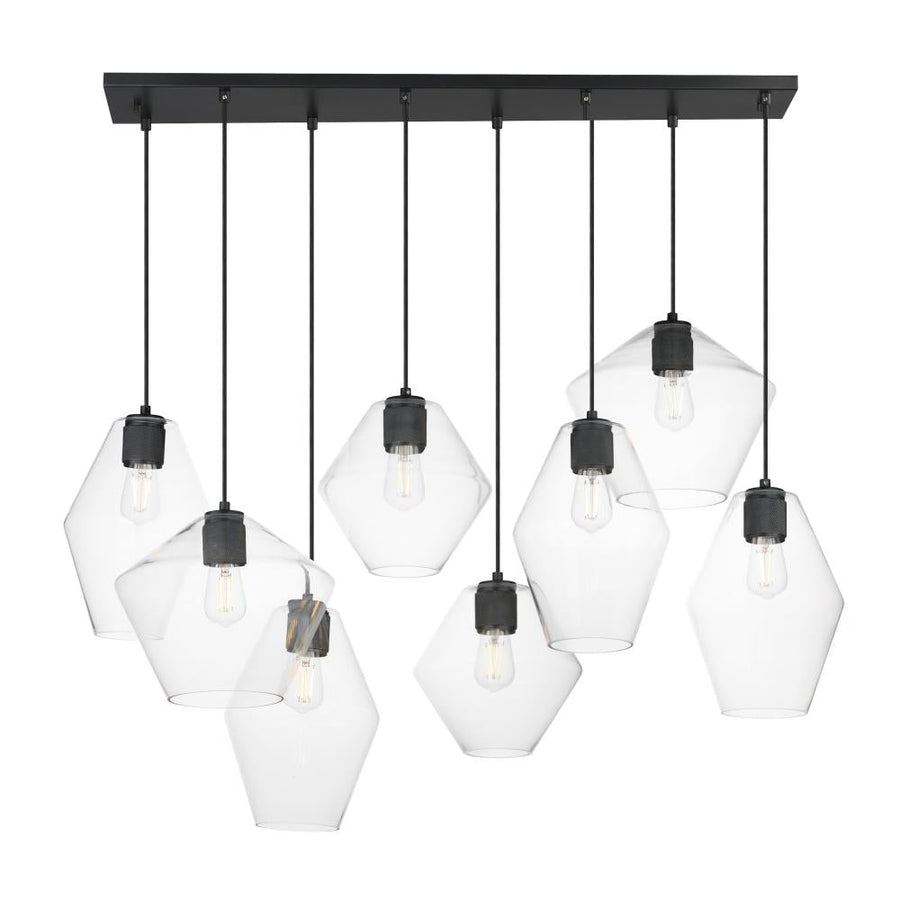 Maxim Lighting 21339CLBK Geode 42.25 Inch 8 Light Pendant – Black