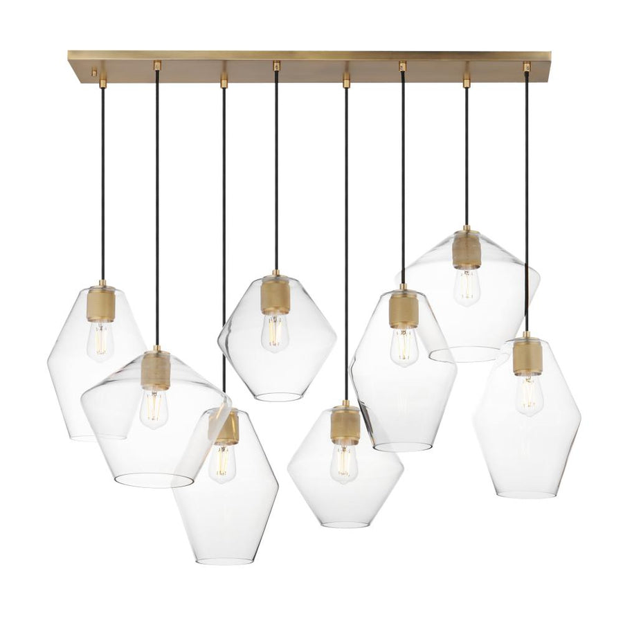 Maxim Lighting 21339CLNAB Geode 42.25 Inch 8 Light Pendant – Natural Aged Brass