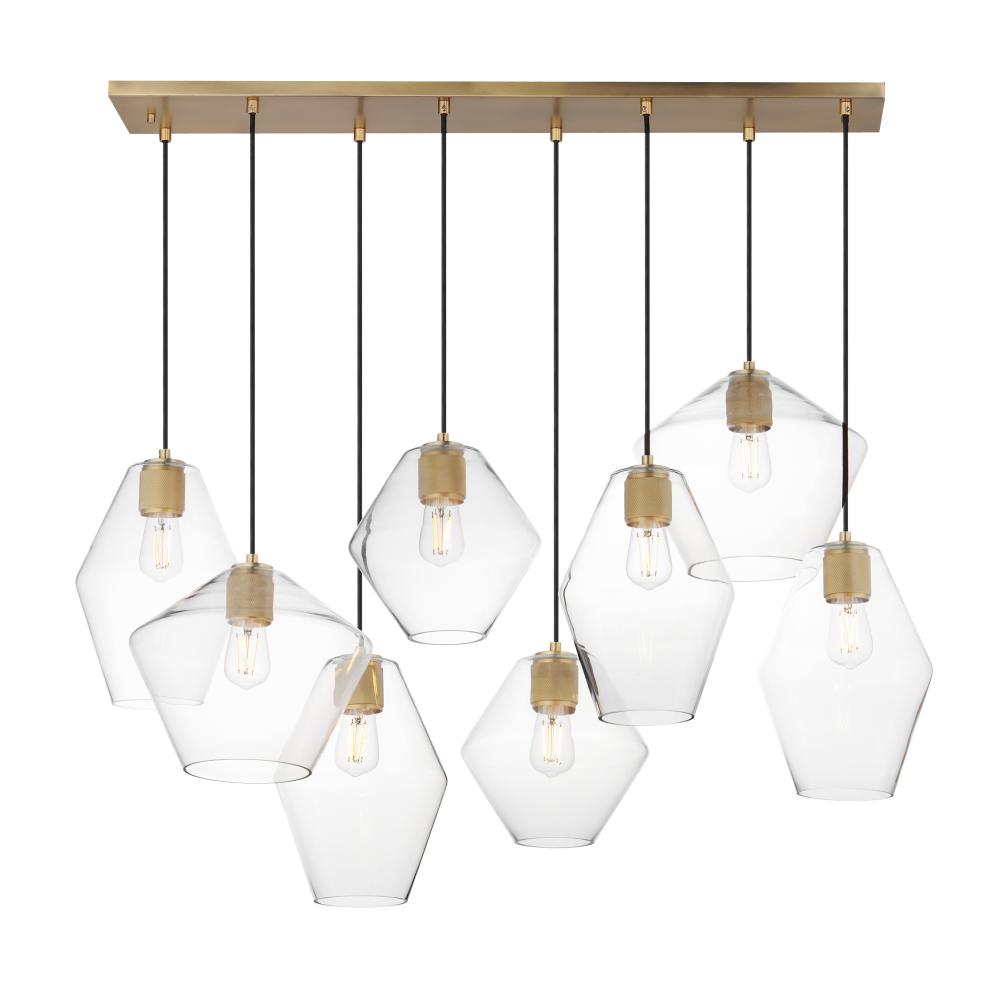 Maxim Lighting 21339CLNAB Geode 42.25 Inch 8 Light Pendant – Natural Aged Brass