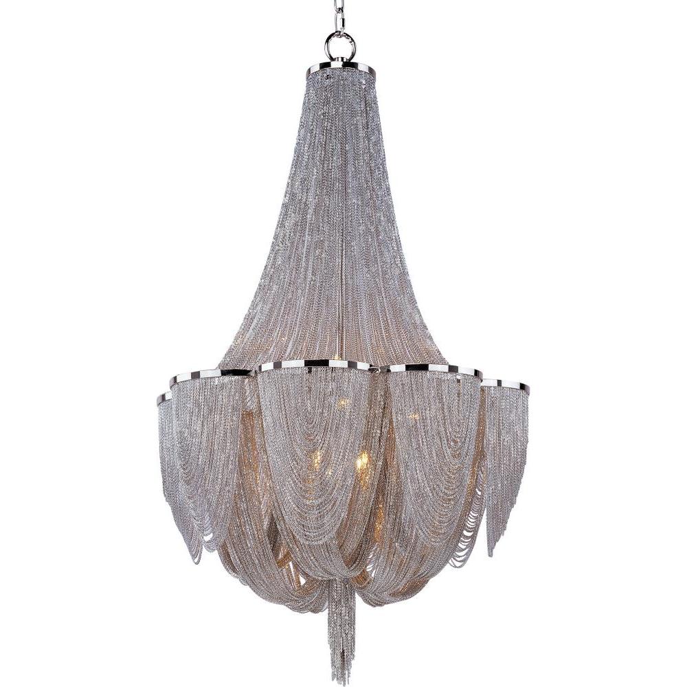 Maxim Lighting 21465NKPN Chantilly 22 Inch Semi Flush Mount Light – Polished Nickel