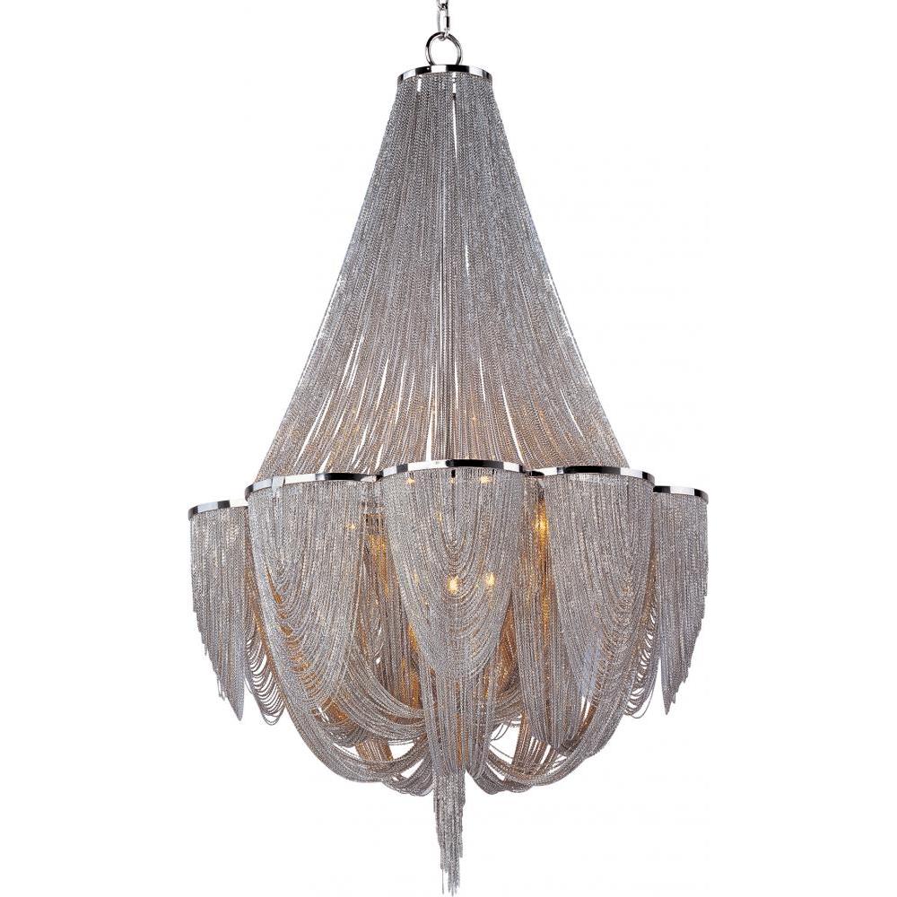 Maxim Lighting 21466NKPN Chantilly 27 Inch Semi Flush Mount Light – Polished Nickel